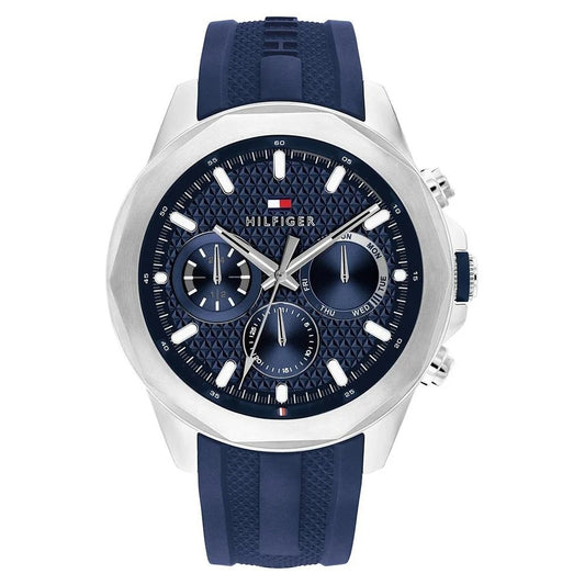 Tommy Hilfiger Quartz Multifunction Blue Dial Blue Silicone Strap Watch For Men