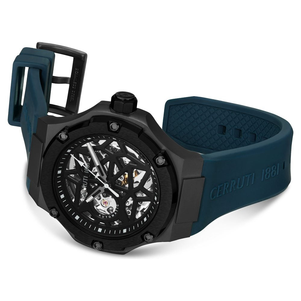 Cerruti 1881 Black Dial Silicone Strap Watch for Men