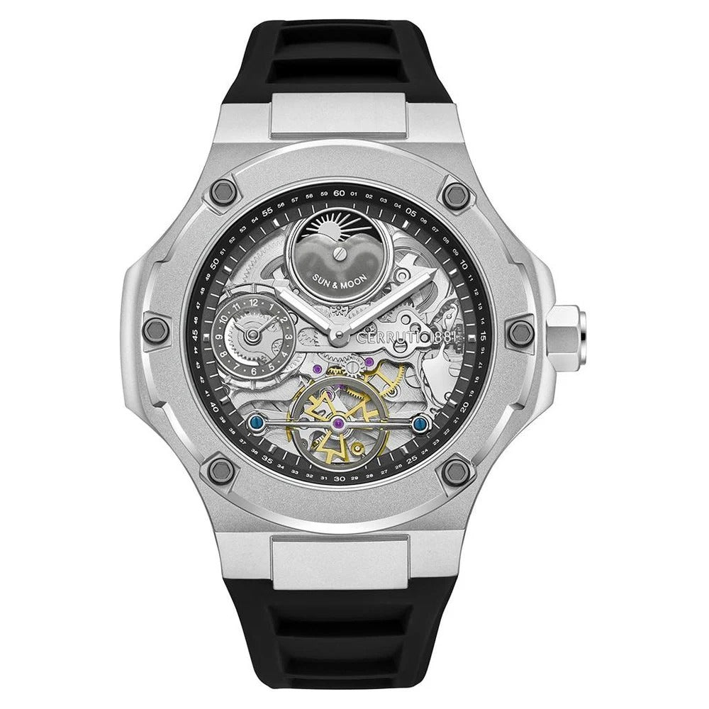 Cerruti 1881 Automatic Transparent Dial Stainless Steel Strap Watch for Men