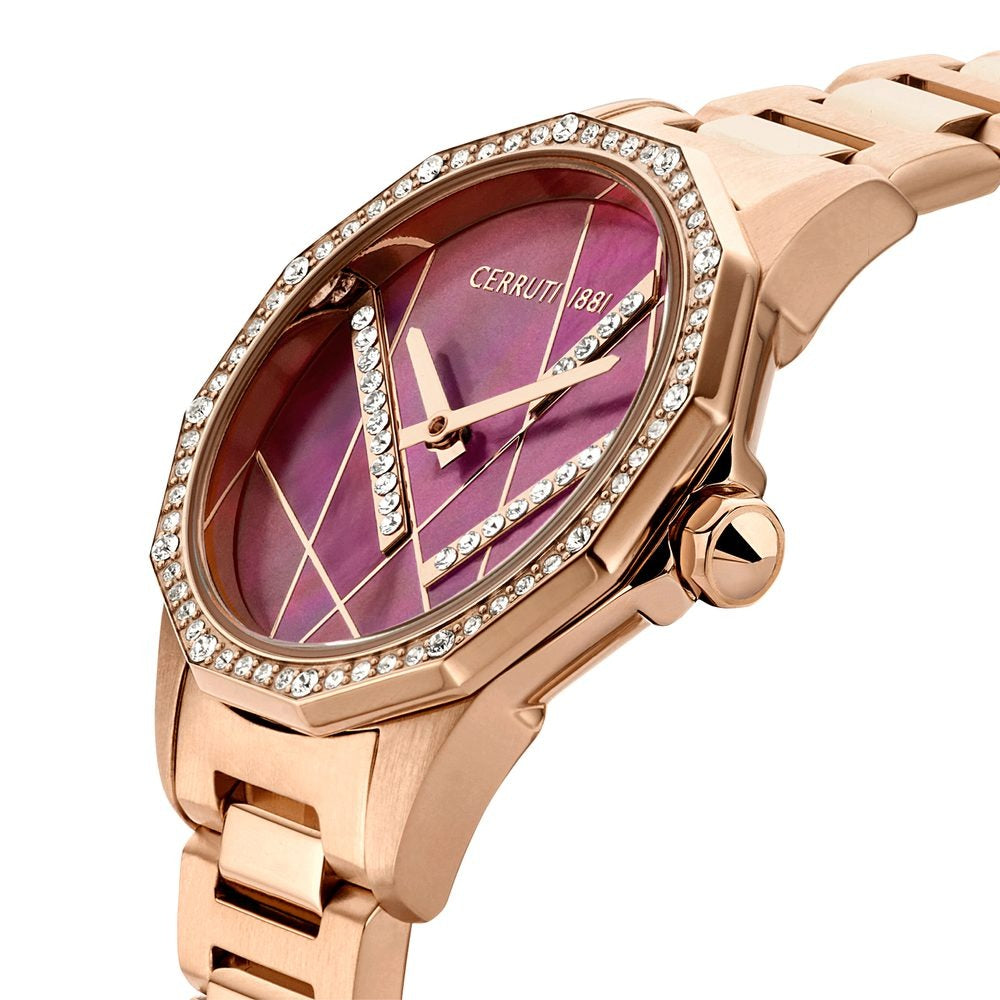 Cerruti 1881 Quartz Analog Red Dial Stainless Steel Strap Watch for Women
