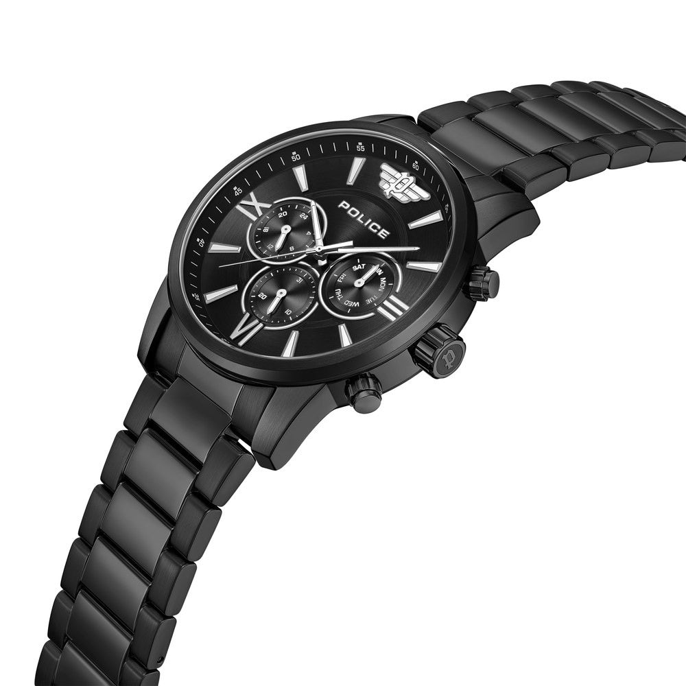 Police Black Dial Quartz Multifunction Watch for Men