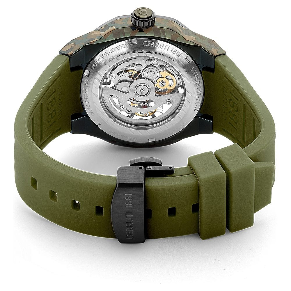 Cerruti 1881 Green Dial Silicone Strap Watch for Men