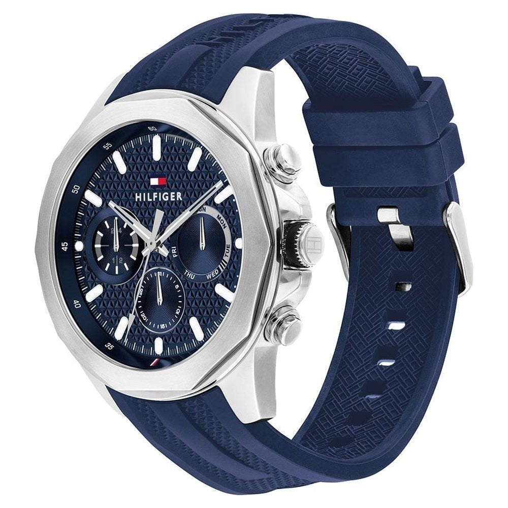 Tommy Hilfiger Quartz Multifunction Blue Dial Blue Silicone Strap Watch For Men