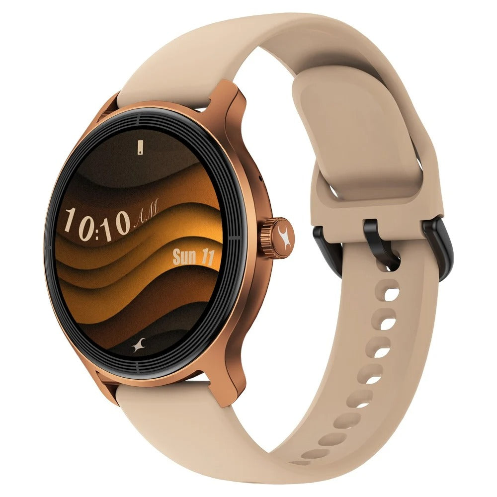 Fastrack Sleek Smartwatch 1.32" inch AMOLED Display, Sleek Design, Functional Crown, QR Hub, SpO2, HRM, IP68