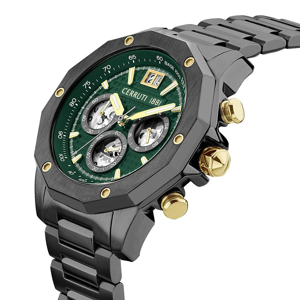 Cerruti 1881 Green Dial Stainless Steel Strap Watch for Men