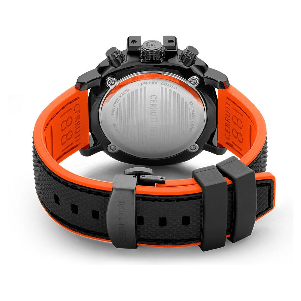 Cerruti 1881 Black Dial Silicone Strap Watch for Men