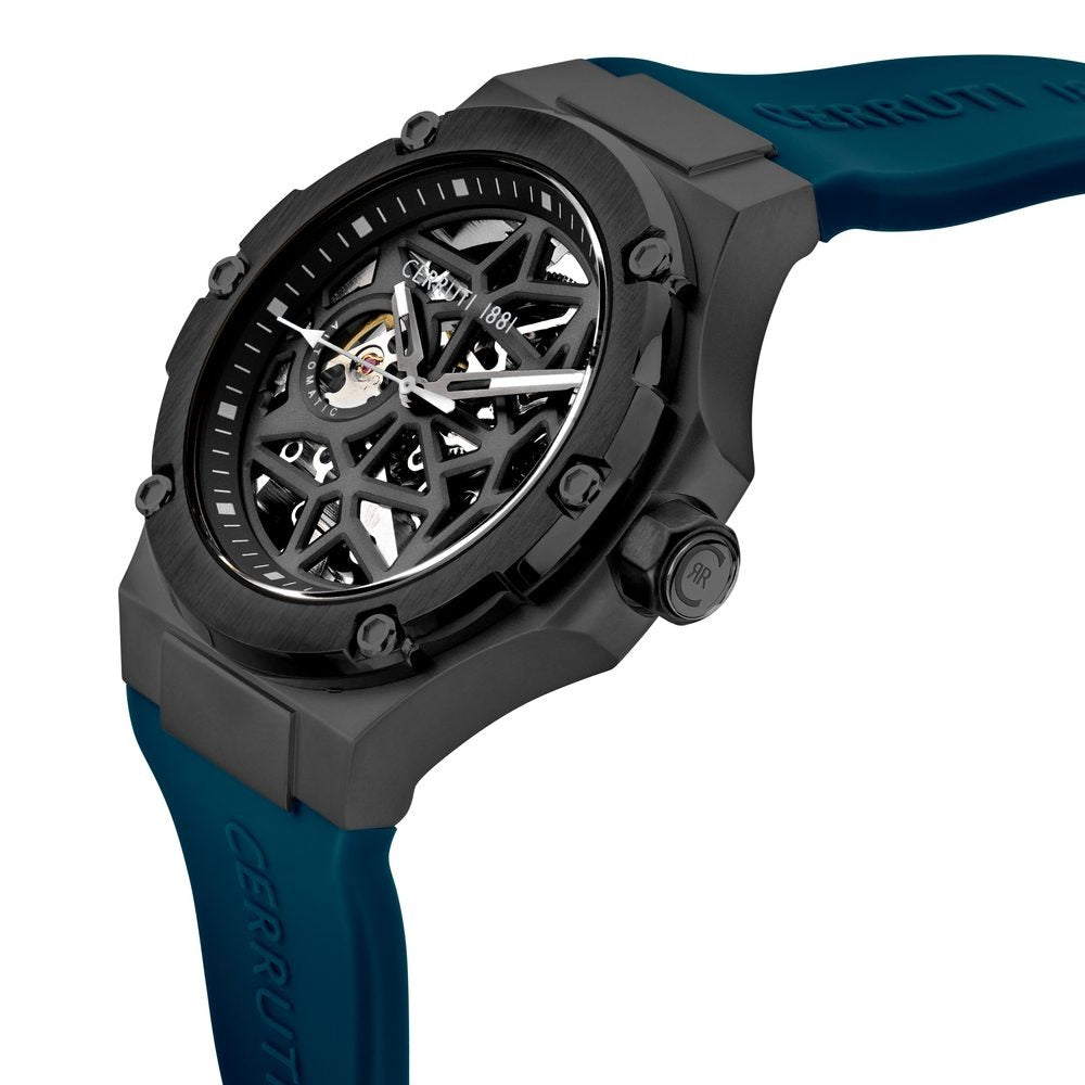 Cerruti 1881 Black Dial Silicone Strap Watch for Men