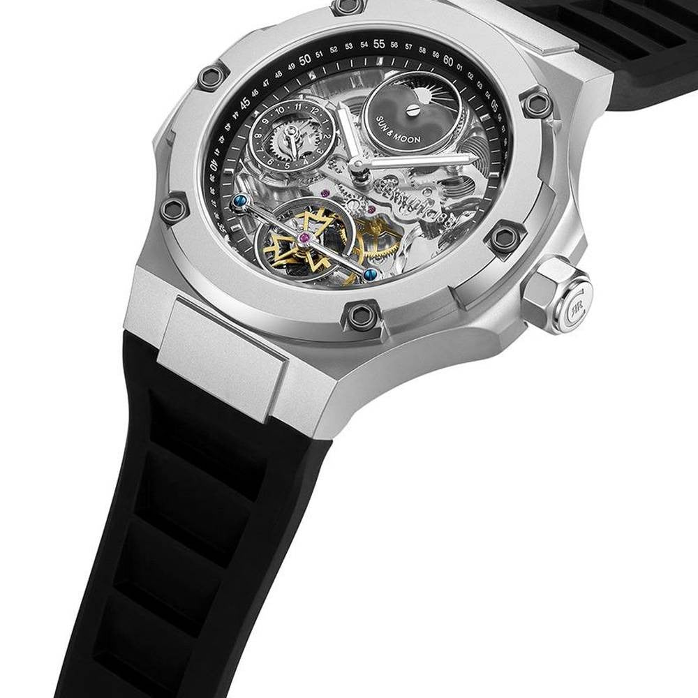 Cerruti 1881 Automatic Transparent Dial Stainless Steel Strap Watch for Men