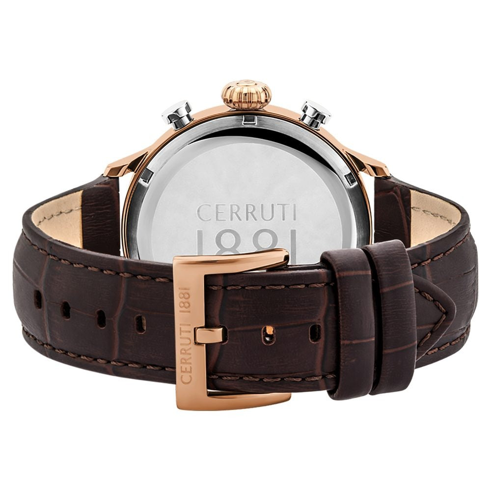 Cerruti 1881 Brown Dial Leather Strap Watch for Men