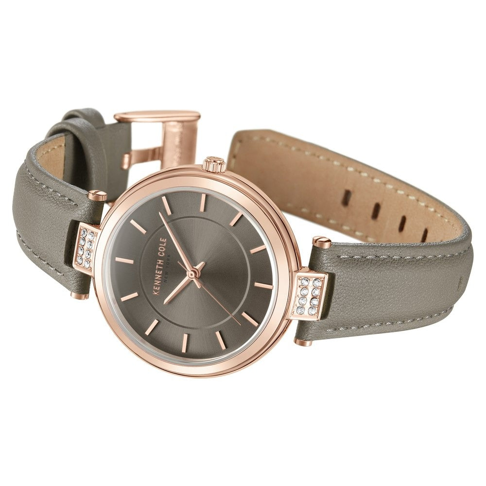 Kenneth Cole Quartz Analog Brown Dial Antique Leather Strap Watch for Women
