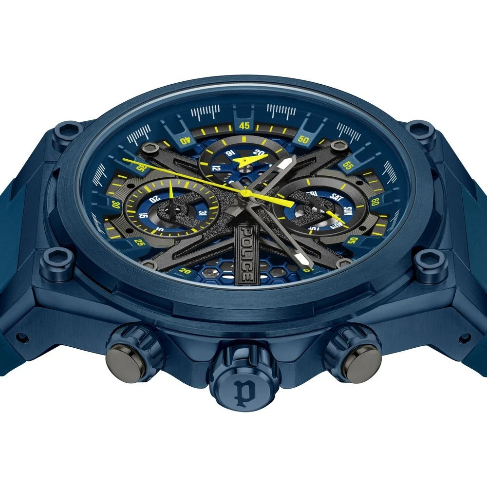 Police Men's Sonic KL Rahul Edition Multifunction Watch with BlueÂ Silicone Strap