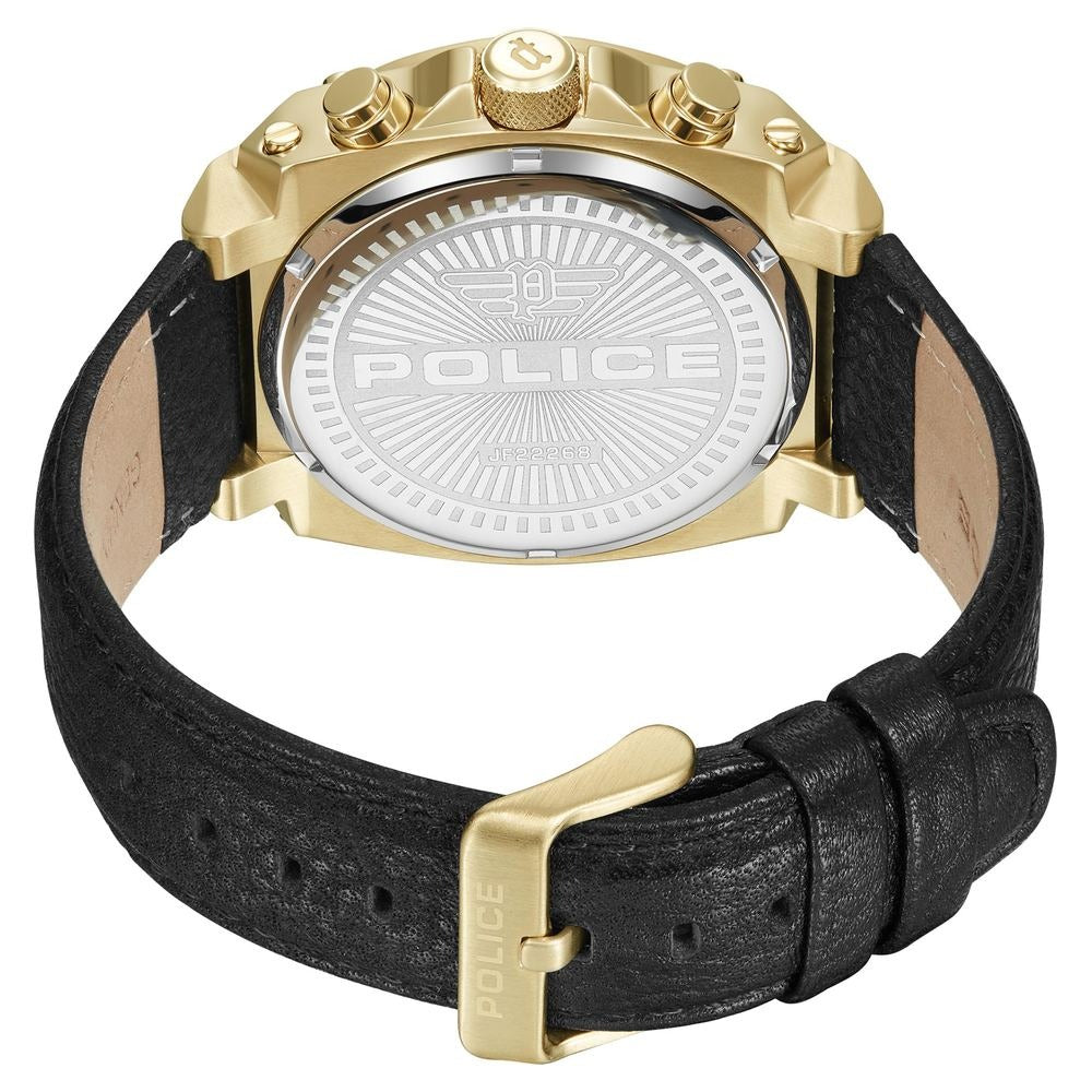 Police Quartz Multifunction Grey Dial Leather Strap Watch for Men