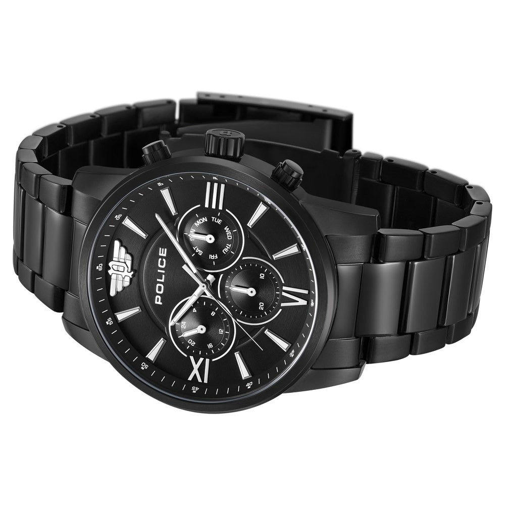 Police Black Dial Quartz Multifunction Watch for Men