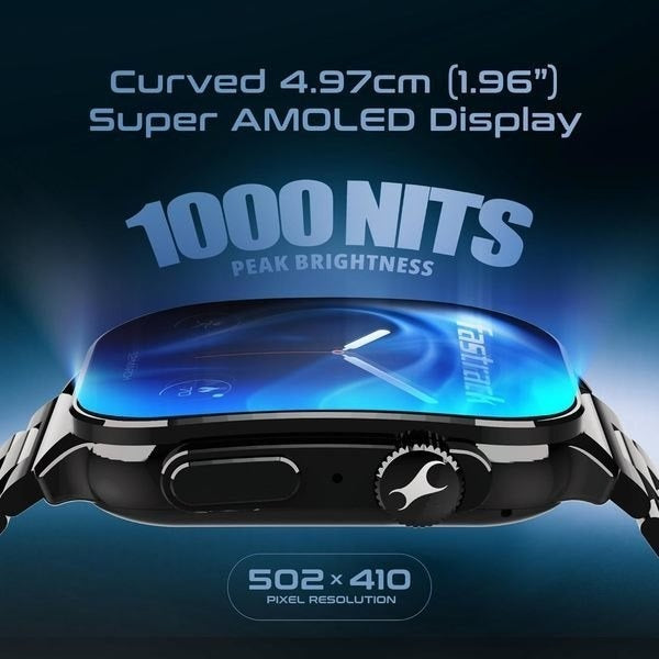 Black Stainless Steel Fastrack Jupiter MS2 Pro Smart Watch