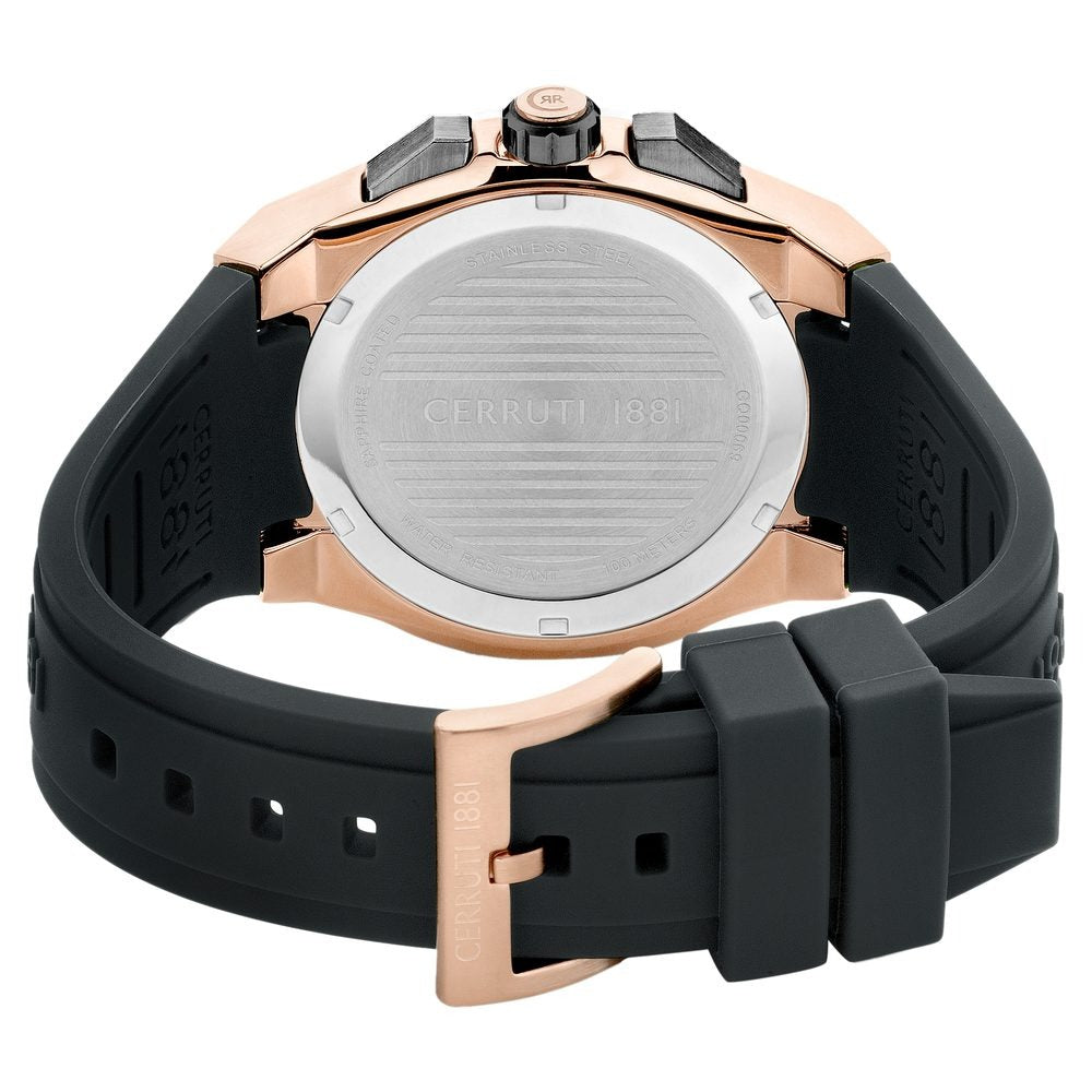 Cerruti 1881 Black Dial Silicone Strap Watch for Men