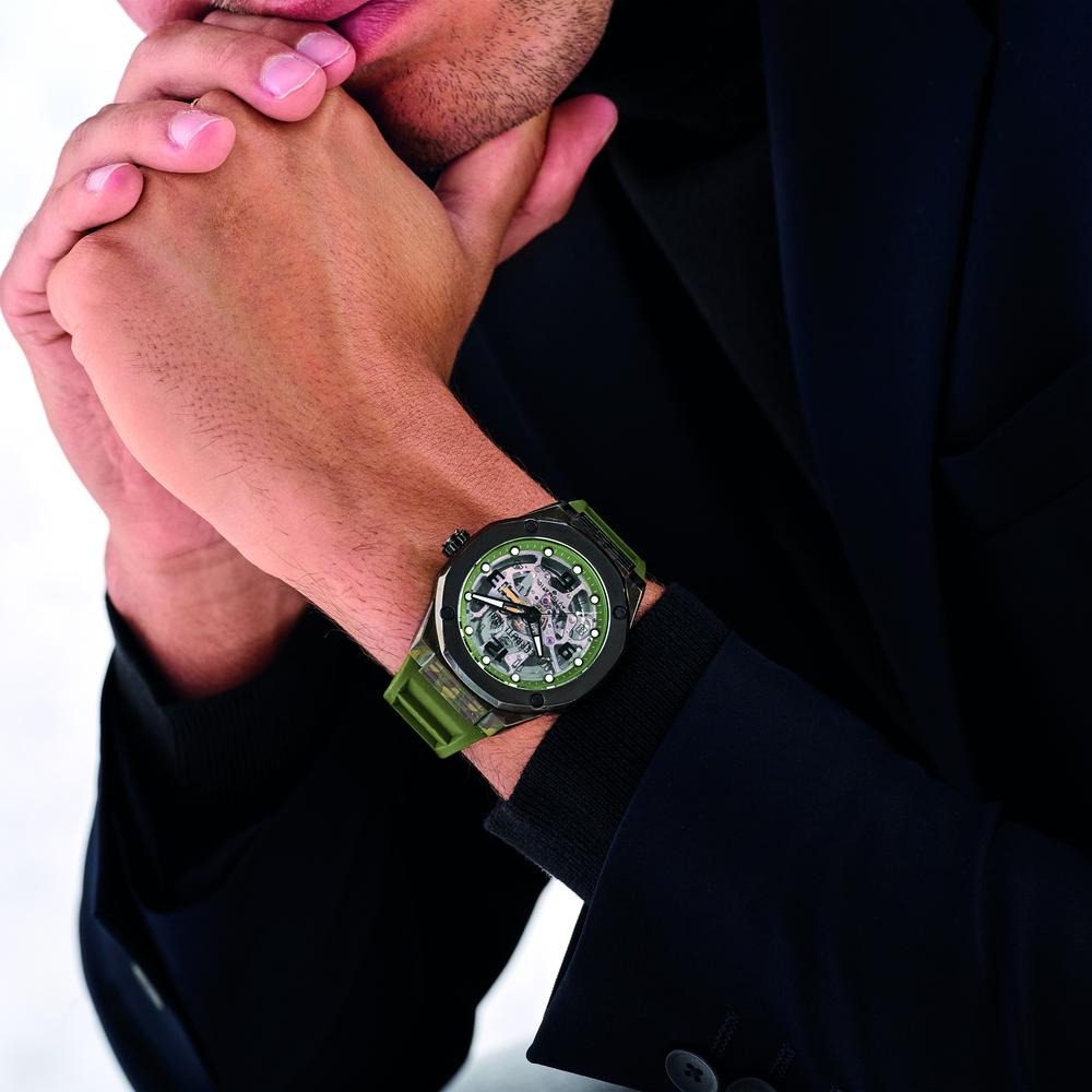 Cerruti 1881 Green Dial Silicone Strap Watch for Men