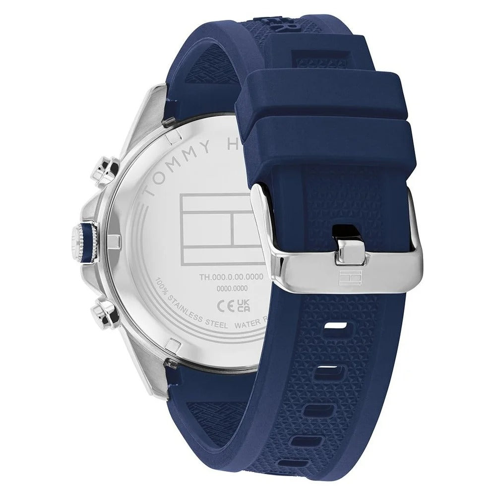 Tommy Hilfiger Quartz Multifunction Blue Dial Blue Silicone Strap Watch For Men