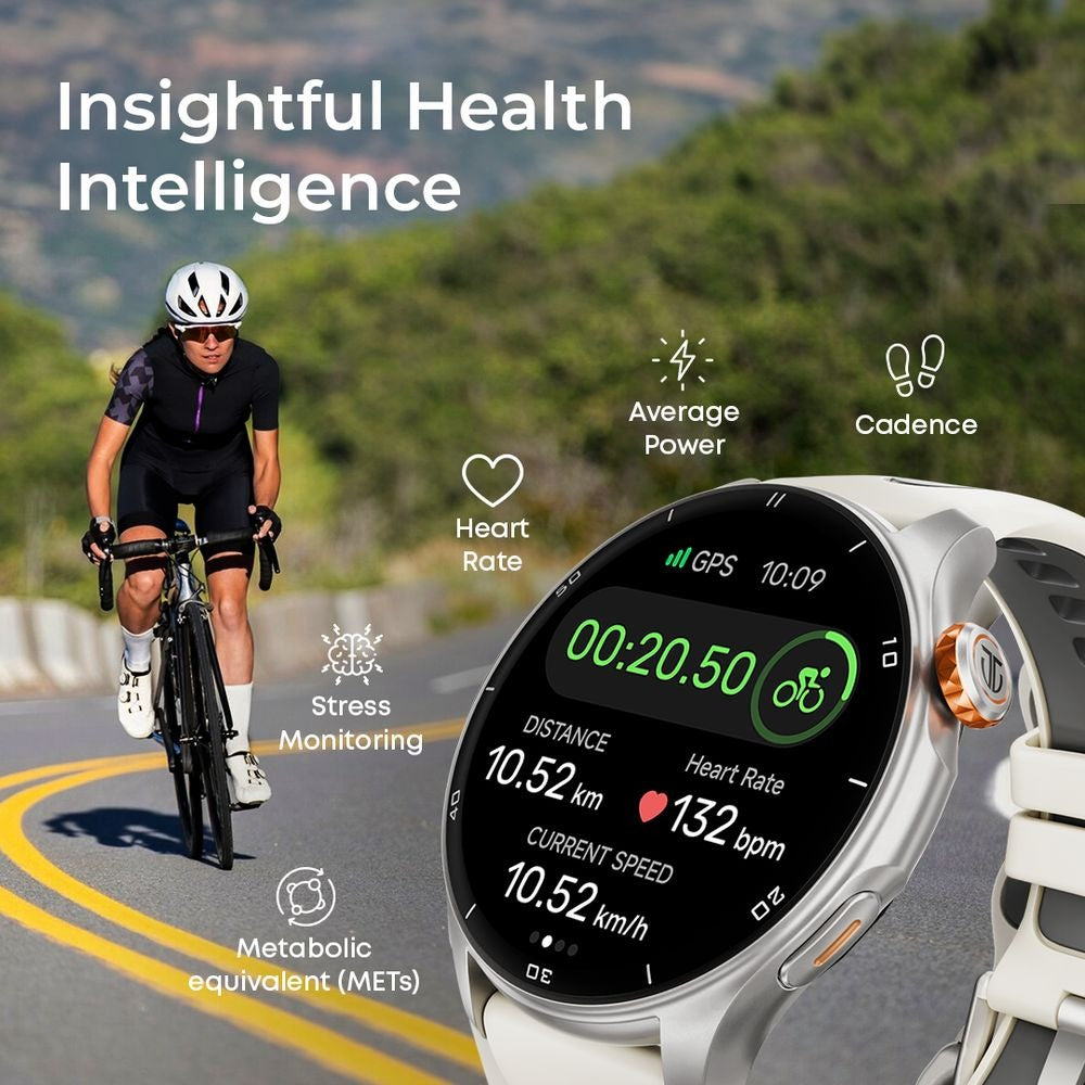 Titan Celestor Advanced GPS & Barometer 3.6 CM AMOLED Display with AOD, Pizoelectric Functional Crown Aurora Blue
