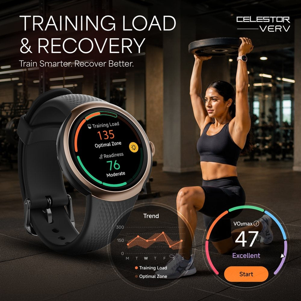 Titan Celestor Verv Women Smartwatch with 1.19" AMOLED Display, Training Load and Readiness, Zone Based Training