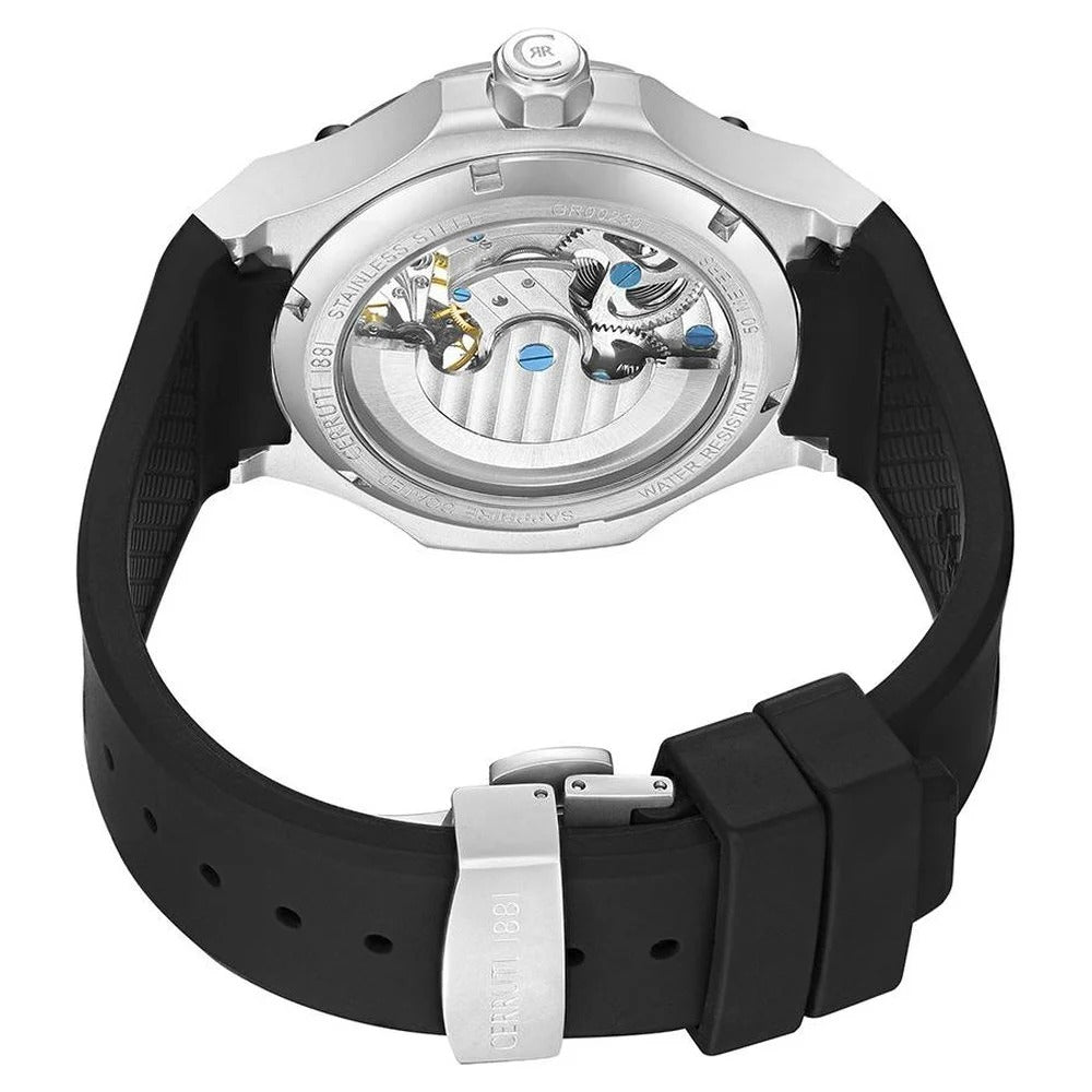 Cerruti 1881 Automatic Transparent Dial Stainless Steel Strap Watch for Men