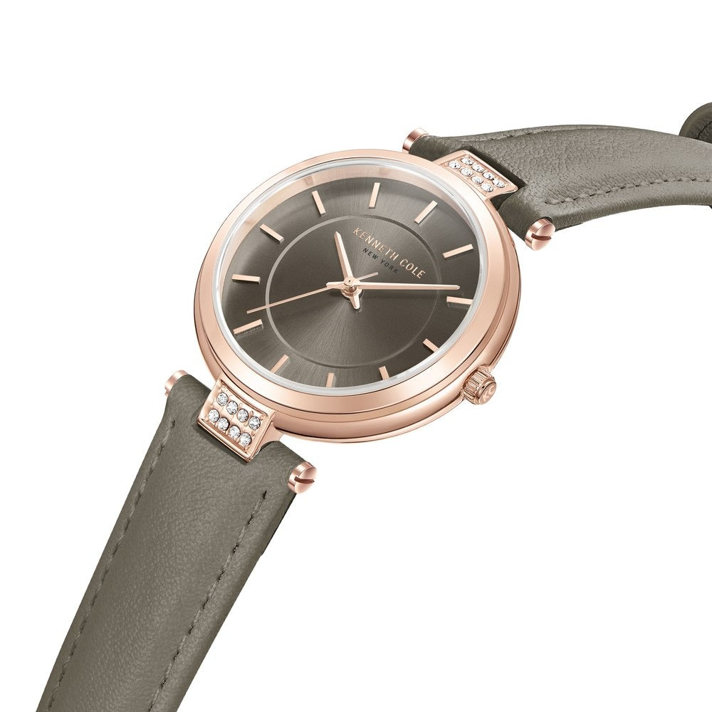 Kenneth Cole Quartz Analog Brown Dial Antique Leather Strap Watch for Women
