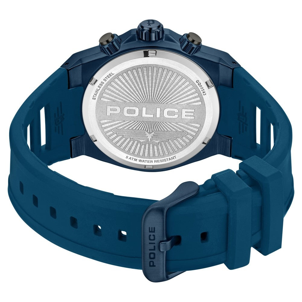 Police Men's Sonic KL Rahul Edition Multifunction Watch with BlueÂ Silicone Strap