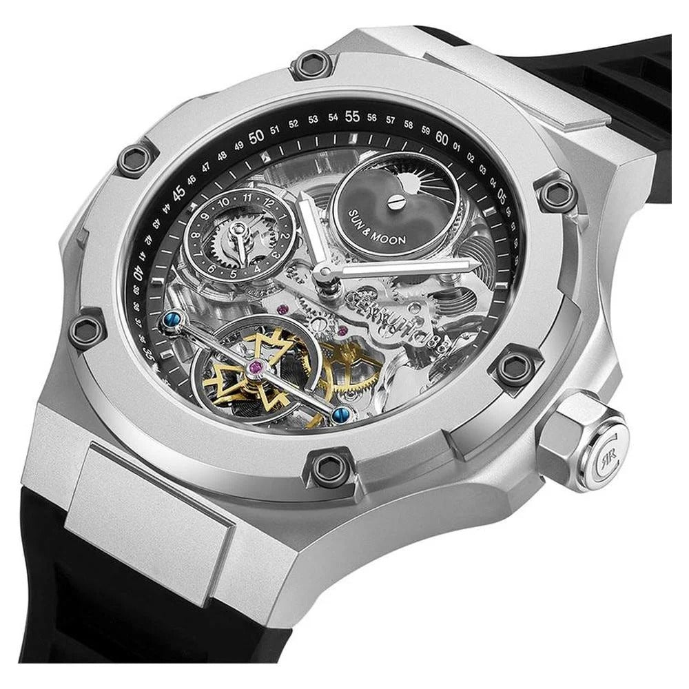 Cerruti 1881 Automatic Transparent Dial Stainless Steel Strap Watch for Men