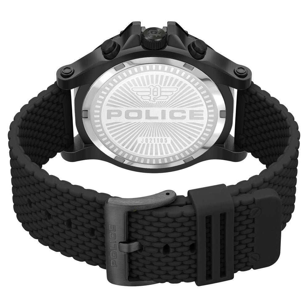Police Quartz Multifunction Black Dial Silicone Strap Watch for Men