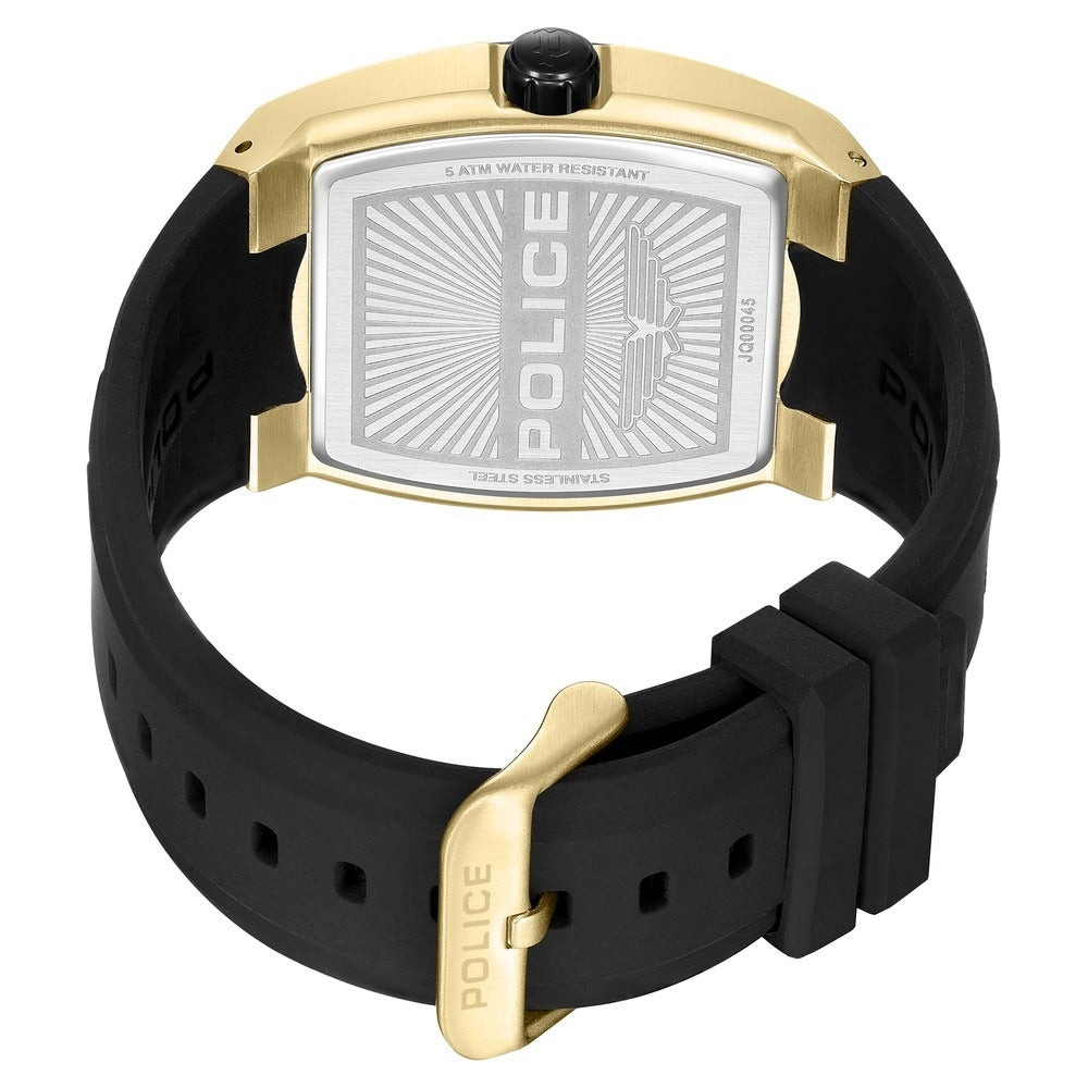 Police Quartz Multifunction Black Dial Black Silicone Strap Watch for Men