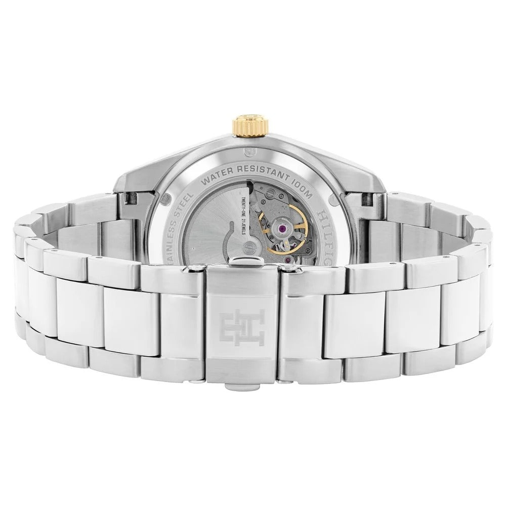 Tommy Hilfiger Automatic White Dial Silver Color Stainless Steel Strap Watch For Men