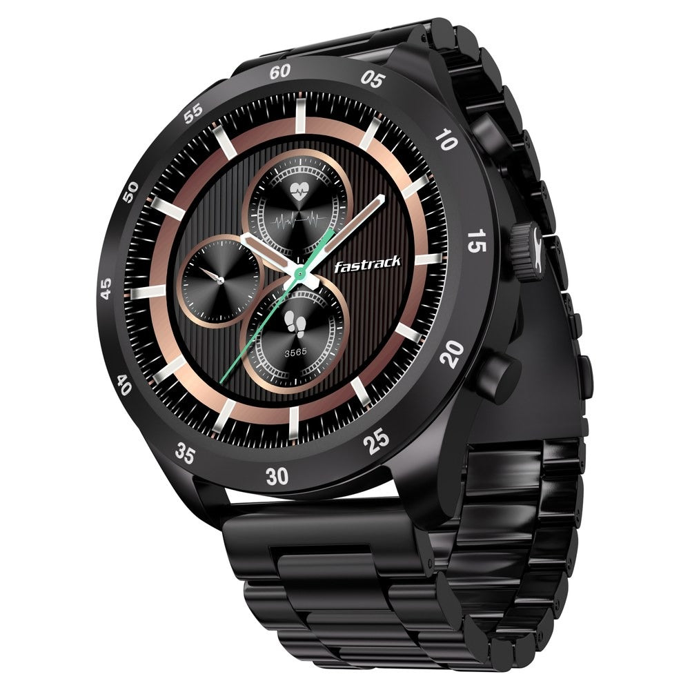 Fastrack Magnus FX2 Unisex Smart Watch WFastrack Magnus FX2 Unisex Smart Watch With Black Metal Strapith Black Metal Strap