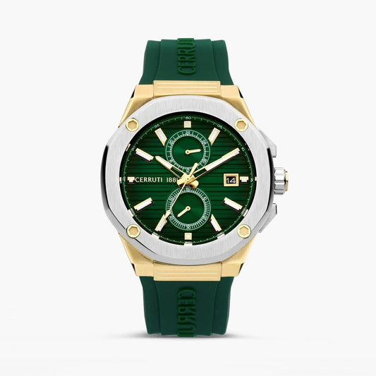 CERRUTI  Green Dial Silicone Analogue Watch For Men