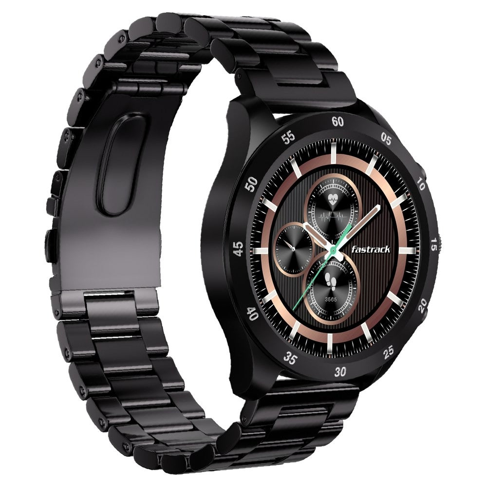 Fastrack Magnus FX2 Unisex Smart Watch WFastrack Magnus FX2 Unisex Smart Watch With Black Metal Strapith Black Metal Strap