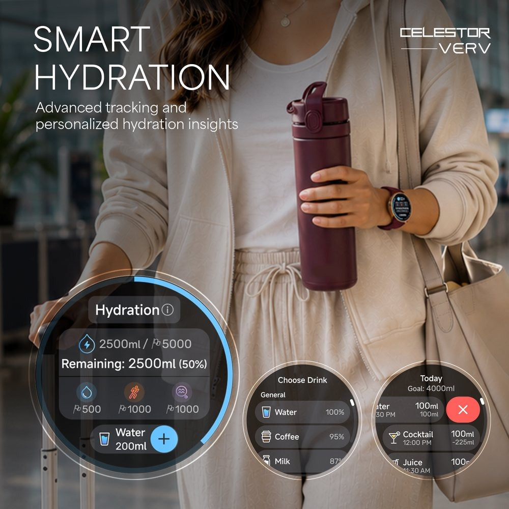 Titan Celestor Verv Women Smartwatch with 1.19" AMOLED Display, GPS, Training Load and Readiness, Temperature Monitoring