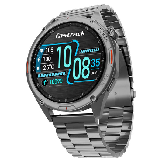 Fastrack Marvellous FX1 Unisex Smart Watch With Silver Metal Strap