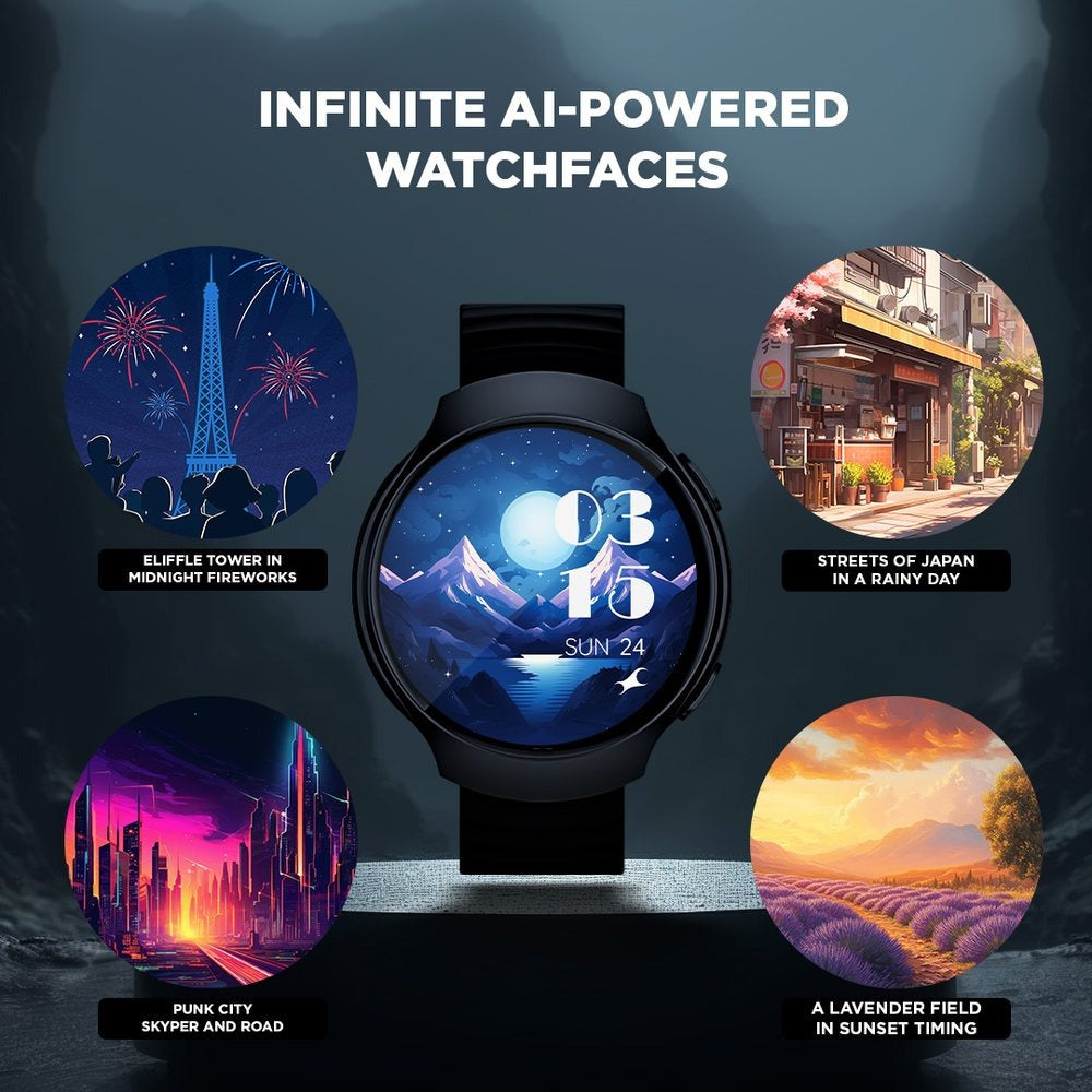 Fastrack VOX CirQ Smartwatch 3.5CM Ultra Vu Display, AI Watcface,AI Chat, 24/7 Health Suite, BT Calling, SpO2, HRM, IP68