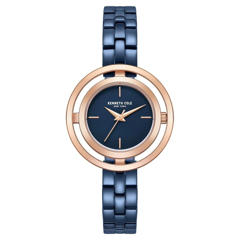 Kenneth Cole Quartz Analog Blue Dial Stainless Steel Strap Watch for Women