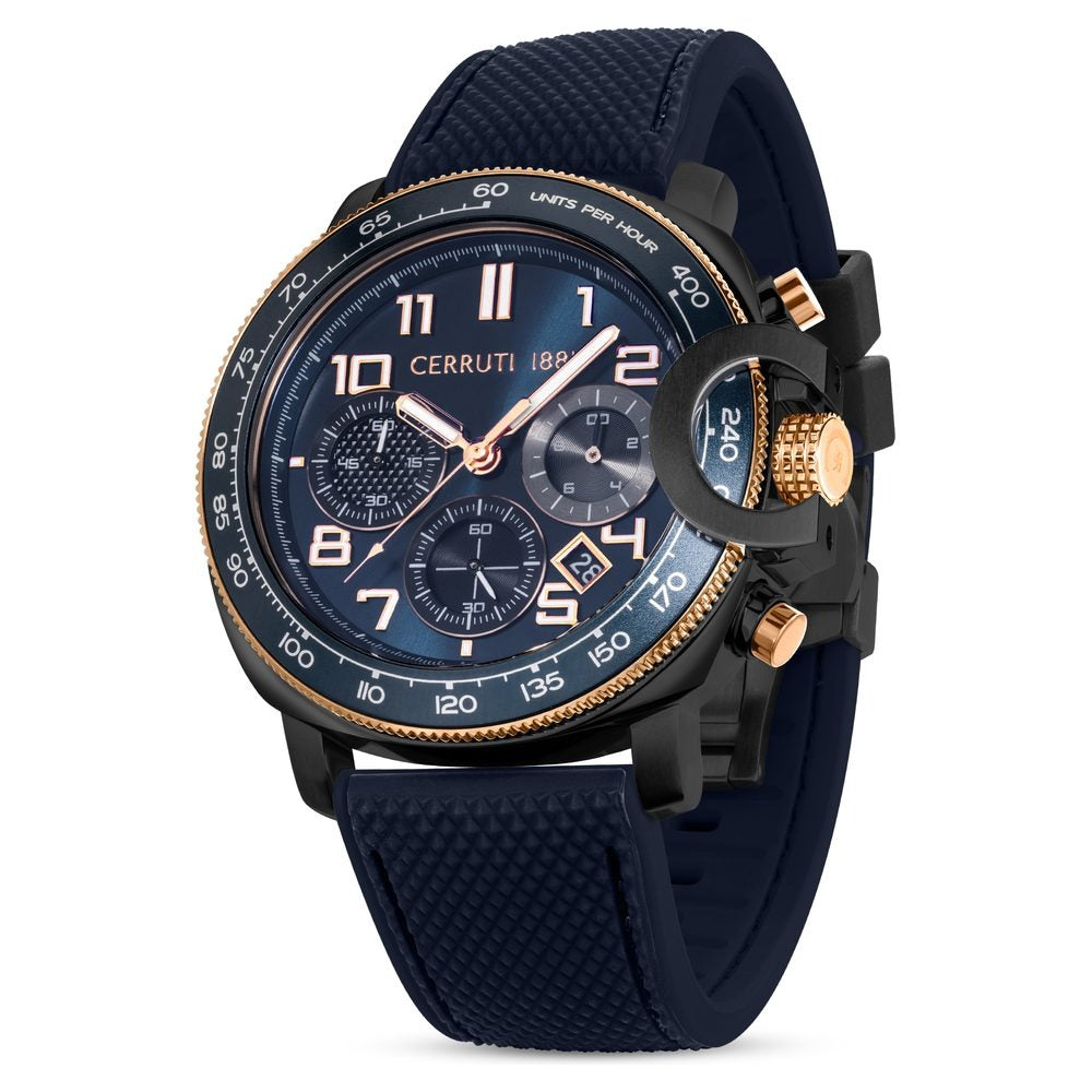 Cerruti 1881 Blue Dial Silicone Strap Watch for Men