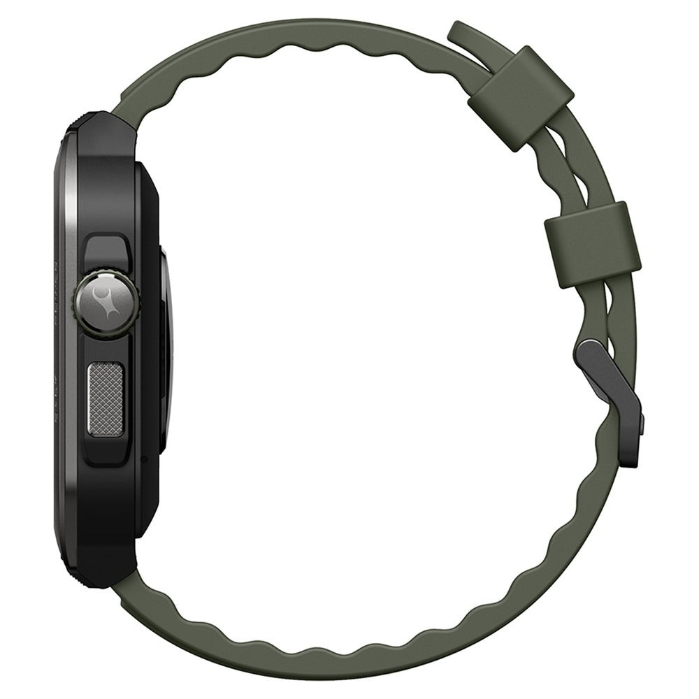 Fastrack Active Pro with 4.69 cm AMOLED Display and AOD, Functional Crown, BT Calling Rugged Smartwatch with Green Strap