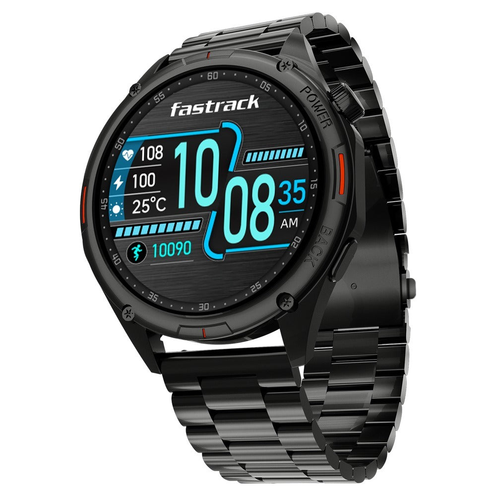 Fastrack Marvellous FX1 Unisex Smart Watch With Grey Metal Strap