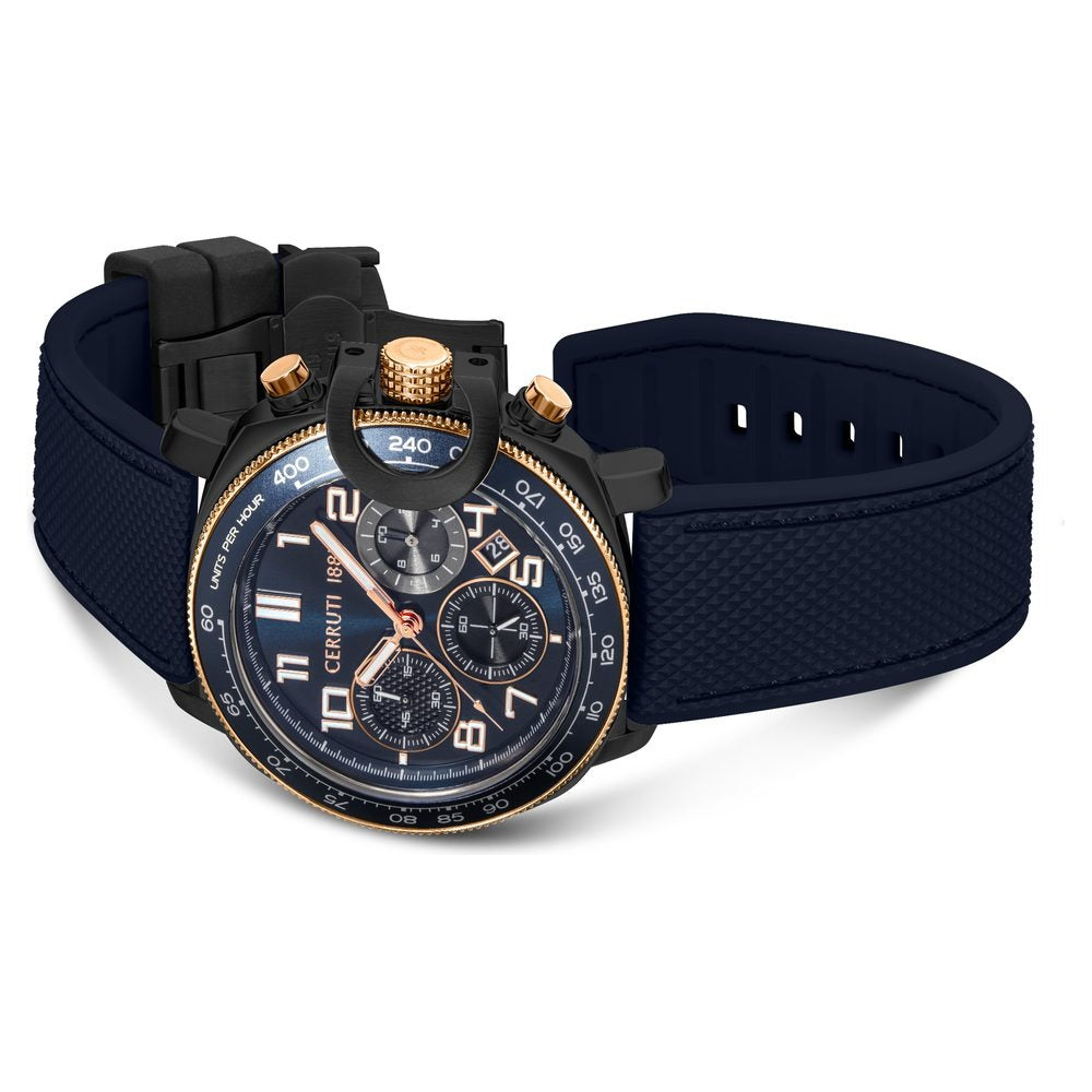 Cerruti 1881 Blue Dial Silicone Strap Watch for Men