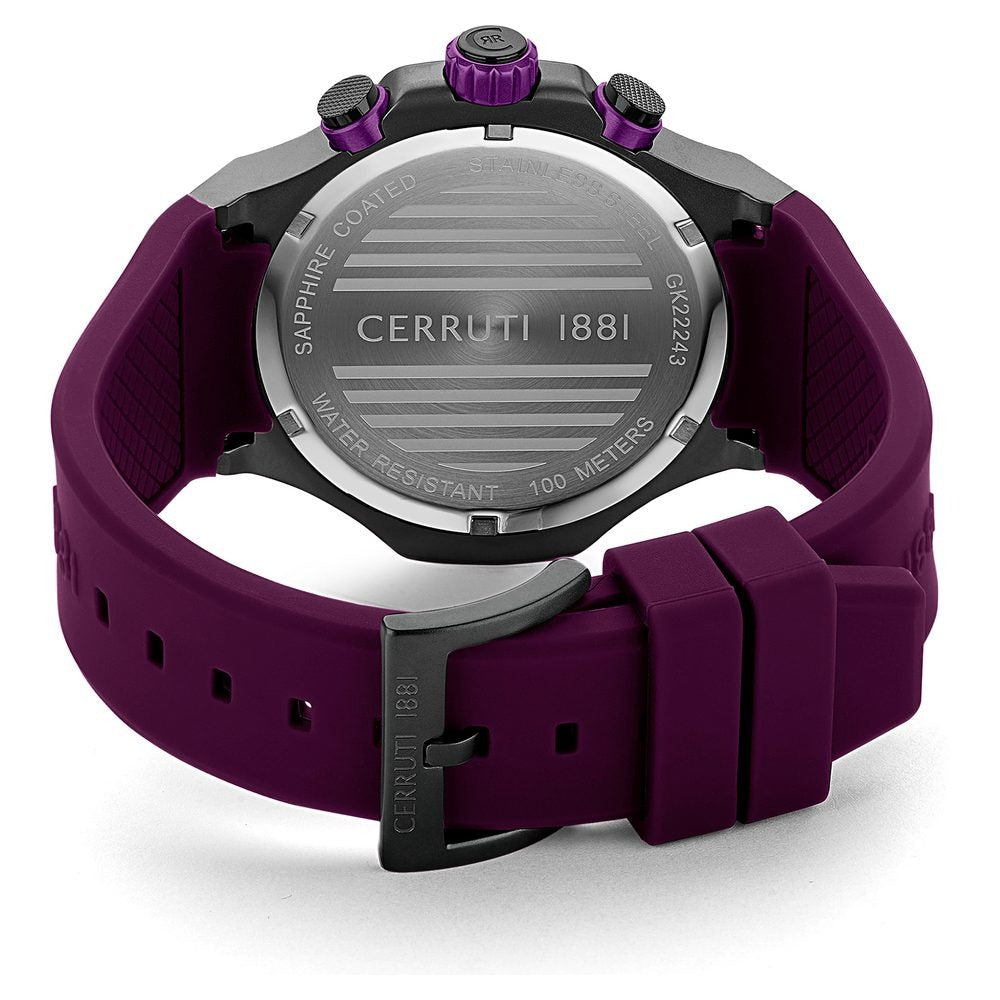 Cerruti 1881 Purple Dial Silicone Strap Watch for Men