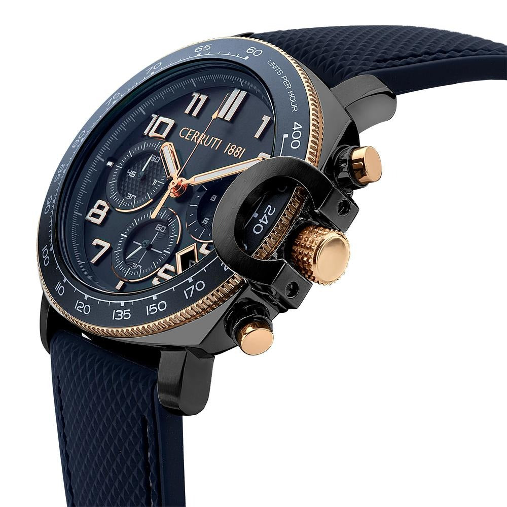 Cerruti 1881 Blue Dial Silicone Strap Watch for Men
