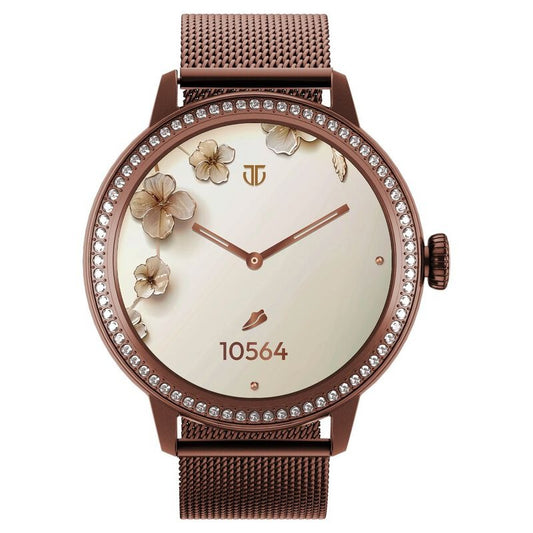 Titan Valerie Premium Smartwatch with AllÂ 316L SS construction, Skin Temp. Sensor, Womenâ€™s Health, SingleSync BT Calling