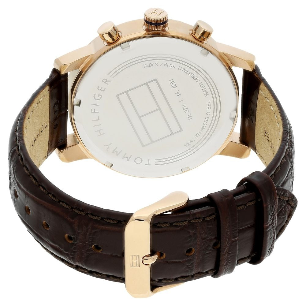 Tommy Hilfiger Quartz Multifunction Blue Dial Leather Strap Watch for Men