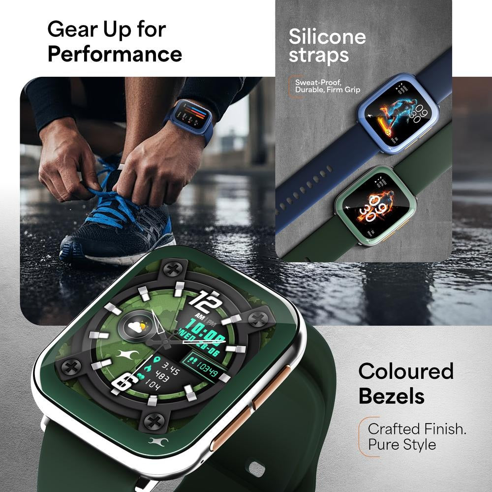 Fastrack Navstar Smartwatch 1.85" inch AMOLED Display, GPS, AI Chat, Offline Voice Commands, Functional Crown