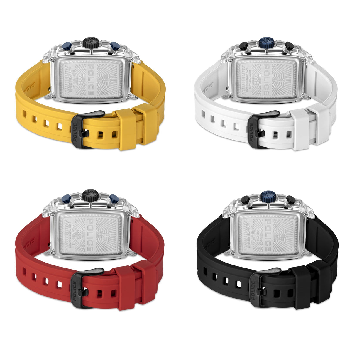 Police Quartz Chronograph Blue Dial Multicoloured Color Silicone Strap Watch For Men