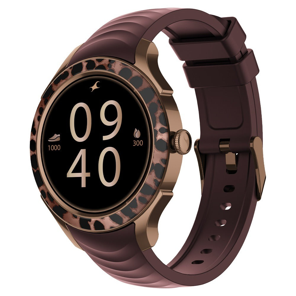 Fastrack Ella Women Smartwatch with 1.2" inch AMOLED Display, Patterned Bezel, Functional Crown, BT Calling