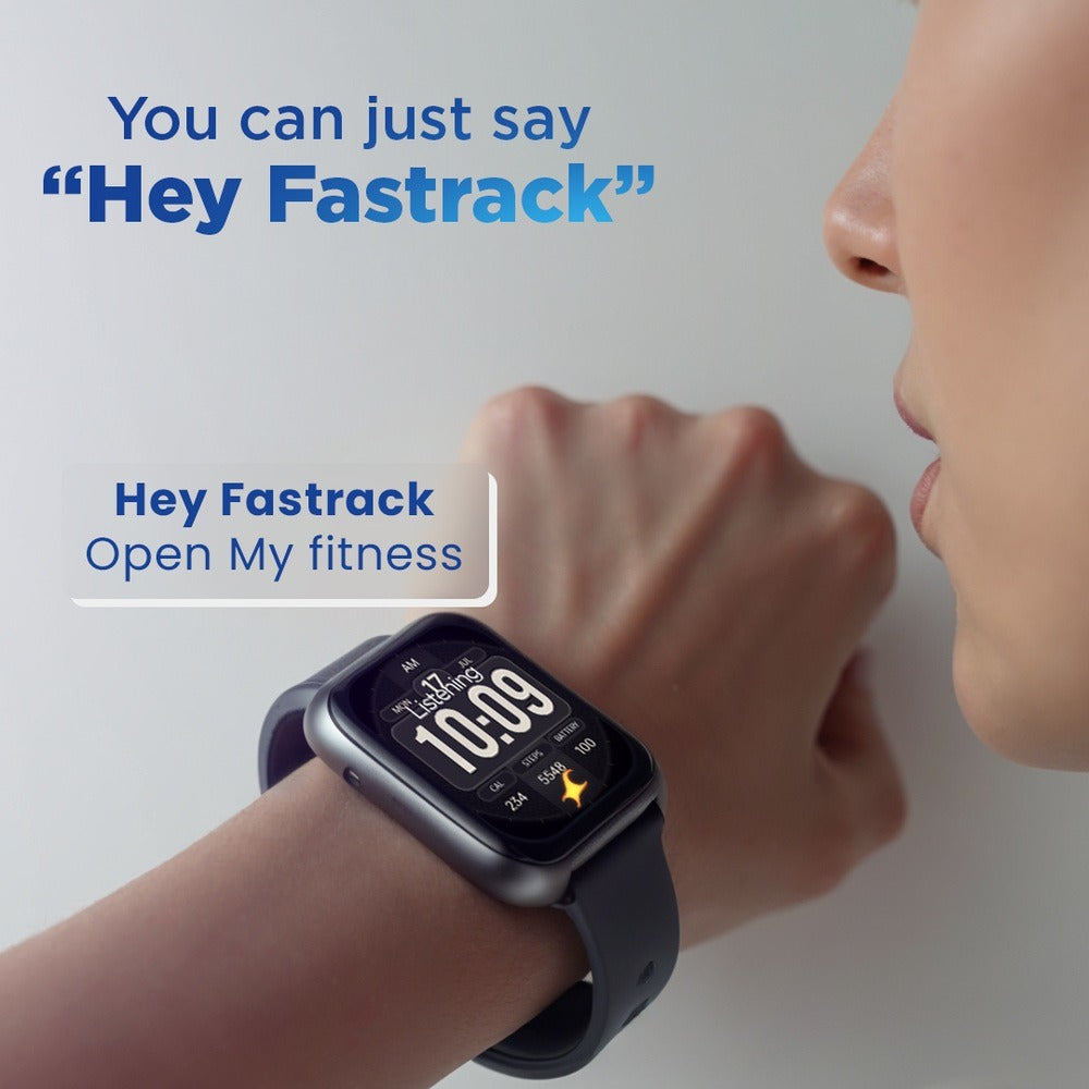 Fastrack VOX Plus - 4.69 cm Ultra Vu Display, IP68 Smartwatch, To do list, Offline Voice Commands, Functional Crown