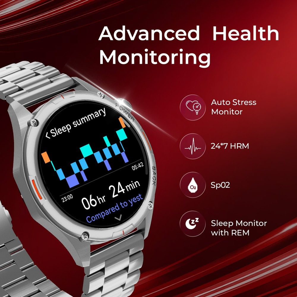 Fastrack Marvellous FX1 Unisex Smart Watch With Black Metal Strap